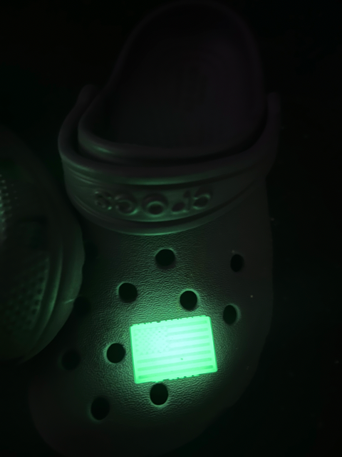 Glow Flag Croc Charm