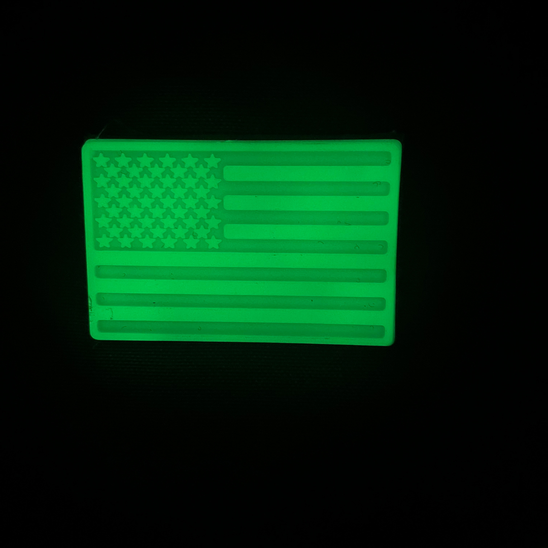 Glow in Dark US Flag Velcro Patches, Reflective Flag Patch, Smile
